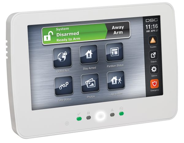 PowerSeries Pro 7″ Full Colour Hardwired Touchscreen Alarm Keypad with Prox Support in White